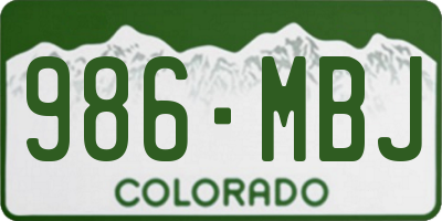 CO license plate 986MBJ