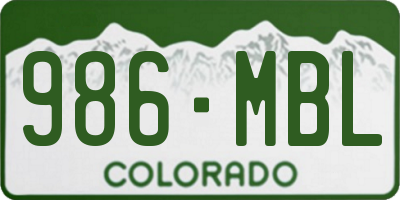 CO license plate 986MBL