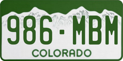 CO license plate 986MBM