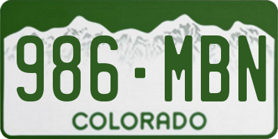 CO license plate 986MBN
