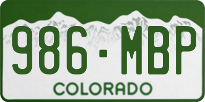 CO license plate 986MBP