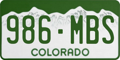 CO license plate 986MBS