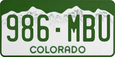 CO license plate 986MBU