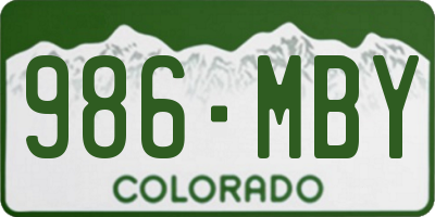 CO license plate 986MBY