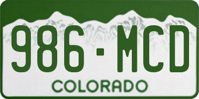 CO license plate 986MCD