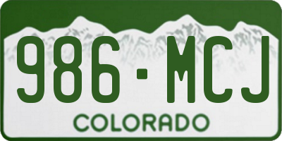 CO license plate 986MCJ
