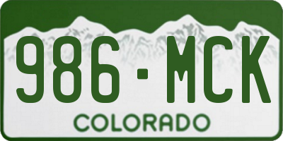 CO license plate 986MCK