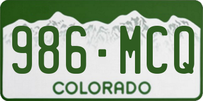 CO license plate 986MCQ