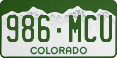 CO license plate 986MCU