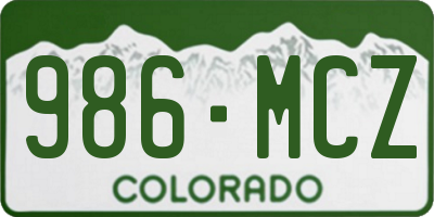 CO license plate 986MCZ