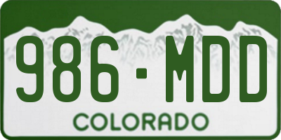 CO license plate 986MDD