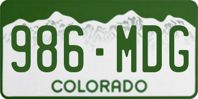 CO license plate 986MDG