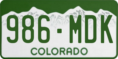 CO license plate 986MDK
