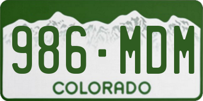 CO license plate 986MDM