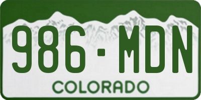CO license plate 986MDN