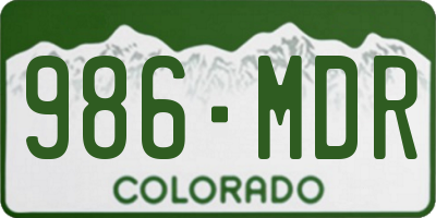 CO license plate 986MDR