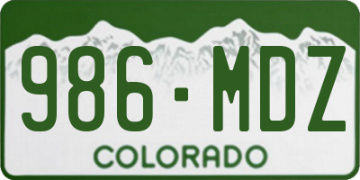 CO license plate 986MDZ