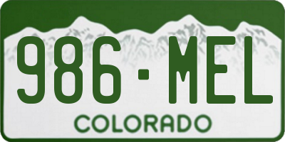 CO license plate 986MEL