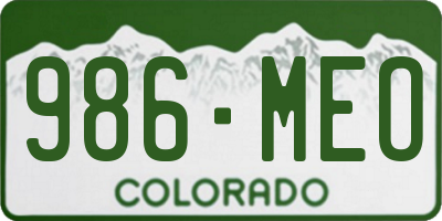 CO license plate 986MEO