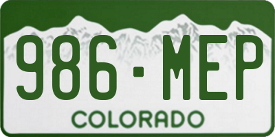 CO license plate 986MEP