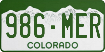 CO license plate 986MER