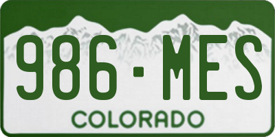 CO license plate 986MES