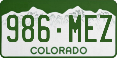 CO license plate 986MEZ