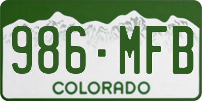 CO license plate 986MFB