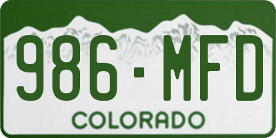 CO license plate 986MFD