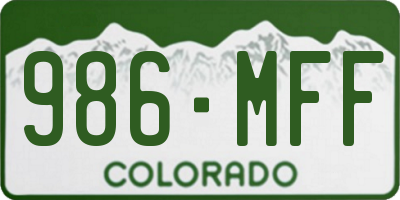 CO license plate 986MFF