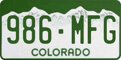 CO license plate 986MFG