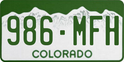 CO license plate 986MFH
