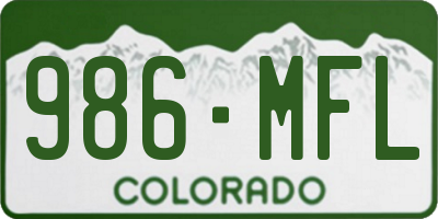 CO license plate 986MFL