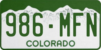 CO license plate 986MFN