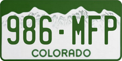 CO license plate 986MFP