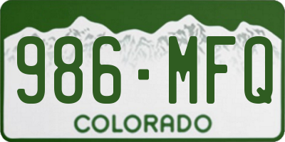 CO license plate 986MFQ