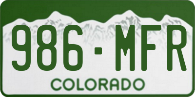 CO license plate 986MFR