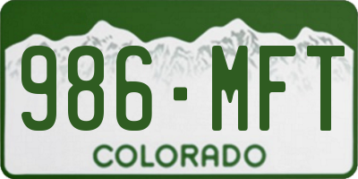 CO license plate 986MFT