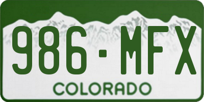 CO license plate 986MFX