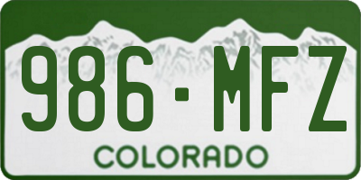 CO license plate 986MFZ