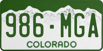 CO license plate 986MGA