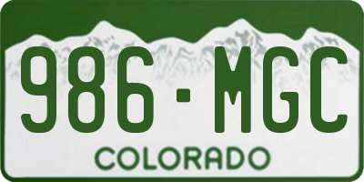 CO license plate 986MGC