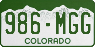 CO license plate 986MGG