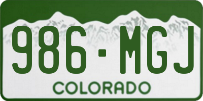 CO license plate 986MGJ