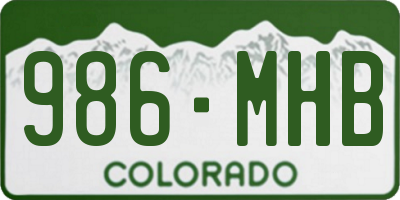 CO license plate 986MHB