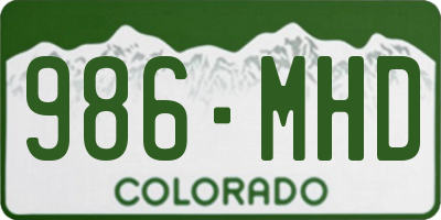 CO license plate 986MHD