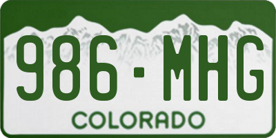 CO license plate 986MHG
