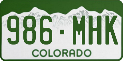 CO license plate 986MHK