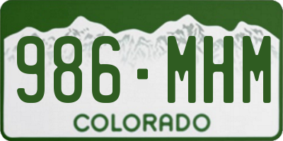 CO license plate 986MHM
