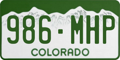 CO license plate 986MHP